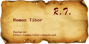 Remes Tibor névjegykártya